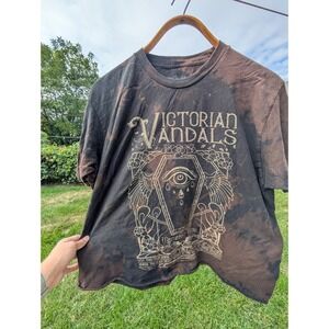 Victorian Vandals Band T-Shirt Black Bleach Graphic Men's Large